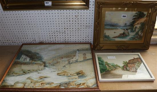 3 watercolours by L Wilson 1924